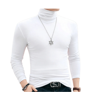 High neck Striped Slim Knitting Sweaters Men Knitwear Male Turtleneck Men